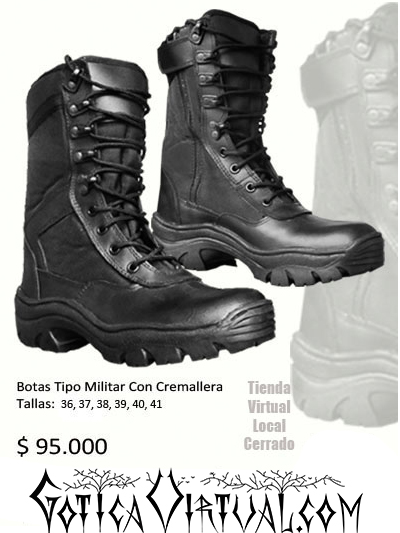 Botas Rockeras bogota tipo militar con cremallera metaleras envios medellin cali pasto pereira armenia ventas por mayor y detal